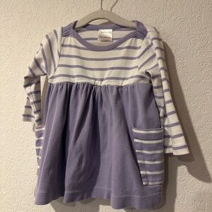 Hanna Andersson Lavender and White Striped Dress with Diaper Cover